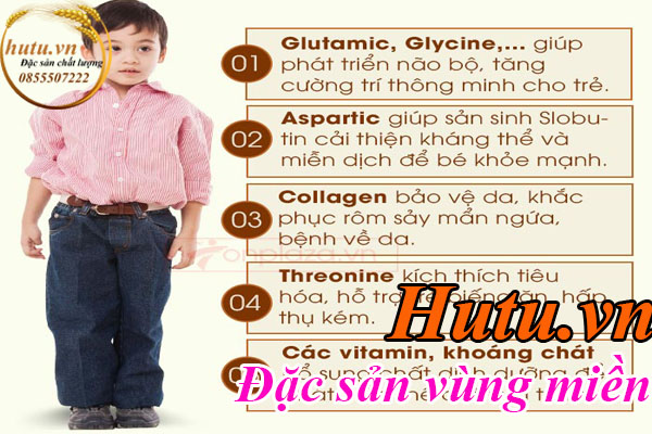 Các thành phần trong yến sao tác dụng lên trẻ em