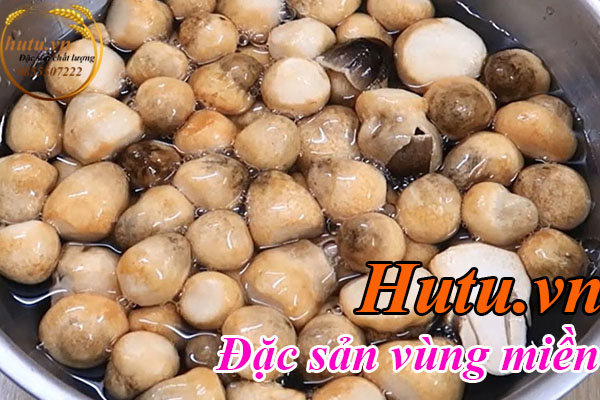Ngâm nấm rơm trong nước muối để loại bỏ hoàn toàn chất bẩn