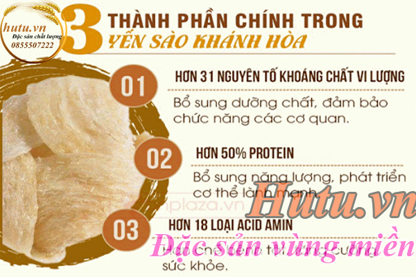 Thành phần dinh dưỡng trong nước yến sào