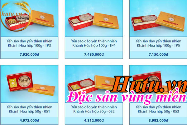Yến sào Khánh Hoà giá tốt tại shop Hutu